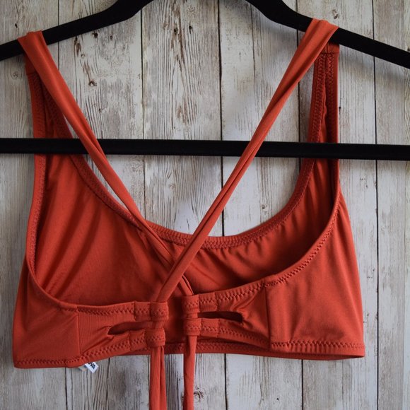 NWT Fashion Nova Rust Passiflora Bikini Top - Picture 6 of 7
